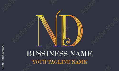 ND N nd initial logo | initial based abstract modern minimal creative logo, vector template image. luxury logotype logo, real estate homie logo. typography logo. initials logo