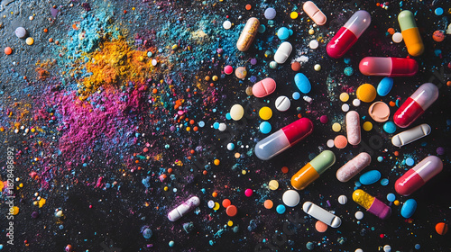 colorful pills background
