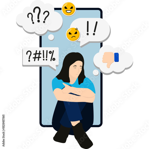 Cyber Bullying Illustration