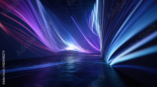 Fototapeta Naklejka Na Ścianę i Meble -  Abstract light speed tunnel