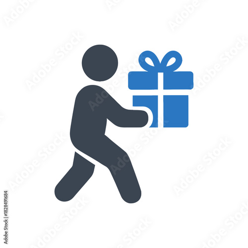 Carrying Large Birthday Gift Icon