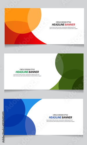 A simple web banner set with a modern, minimalist circle shape. eps 10