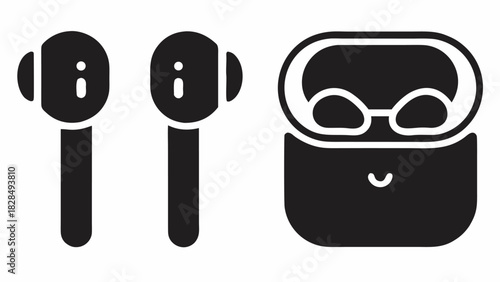 Stylish wireless earbuds with charging case for on-the-go listening, convenient portable design, enjoying crisp clear audio, perfect for active lifestyle