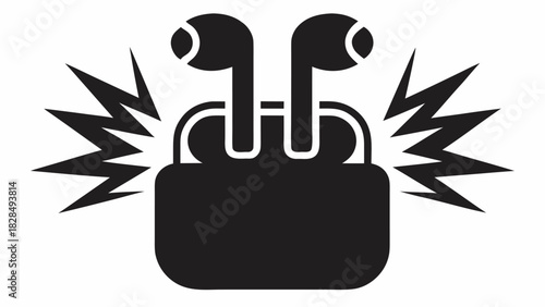 Powerful wireless earbuds with charging case delivering premium sound, enjoy music, podcasts, and calls on the go, vector illustration for modern lifestyle