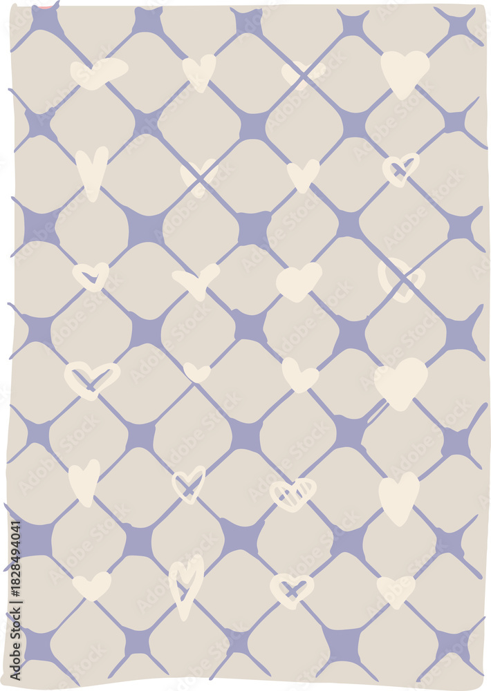 Naklejka premium A cute and easy-to-create background (doodle style) in pastel colors. Perfect for creating birthday, Valentine's Day, and anniversary cards.