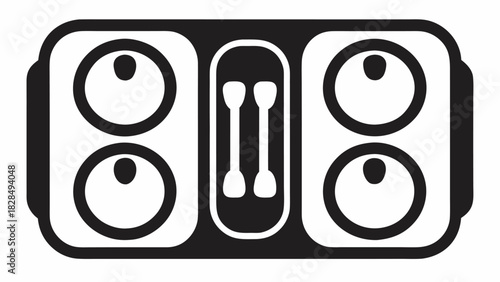 Bold black and white speaker icon with vintage vibes, perfect for music lovers and retro designs, scalable vector graphics for versatile creative projects