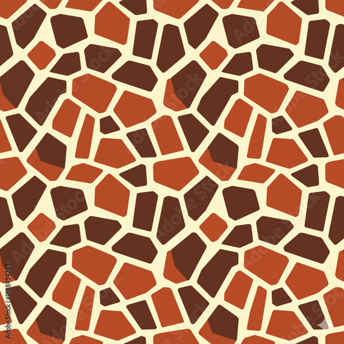 Giraffe seamless pattern skin print design. Wild animal hide artwork background. Vector illustration 