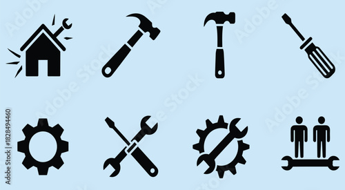 man working on laptop at desk, sitting in a modern office setup, vector design suitable for business, home office, online work, digital productivity, and professional workspace illustrations.