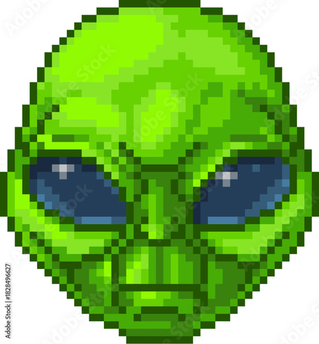 Alien Face Pixel Art Game C...