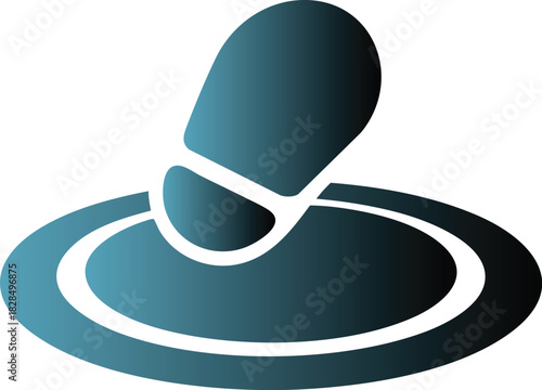 Sleek teal and navy blue vector illustration of a modern car gear shift knob.