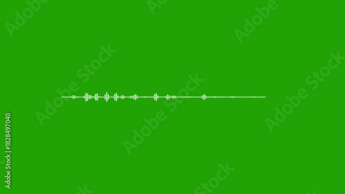 4K animated sound wave spectrum on green screen background