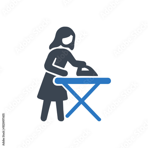Ironing Laundry On Board Icon