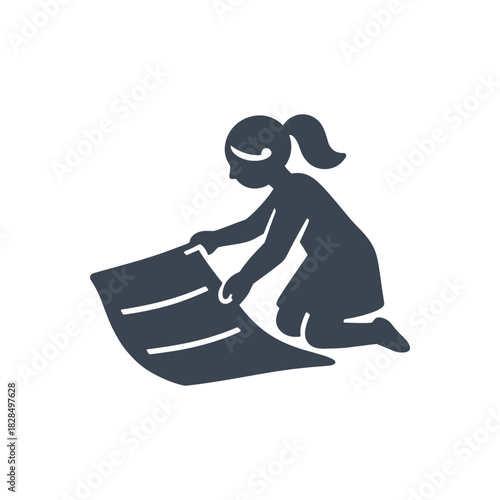 Laying Down Floor Rug Icon