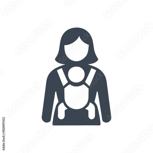 Mother Wearing Baby Carrier Icon