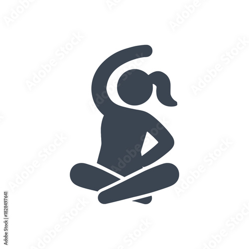 Woman Doing Yoga Stretch Icon