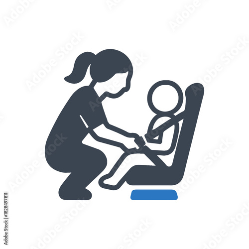 Child Car Seat Safety Icon
