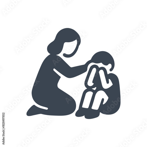 Mother Comforting Crying Child Icon