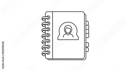 Contact Book or Address Book Icon Representing Personal Information and Connections