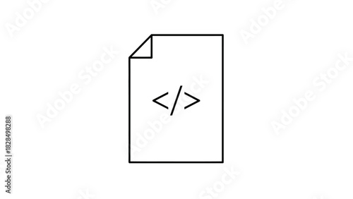 Code File Icon Simple Vector Representation of a Programming Document