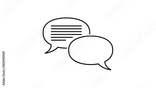 Vector icon of dialogue bubbles representing conversation, messaging, and online chat isolated on a white background