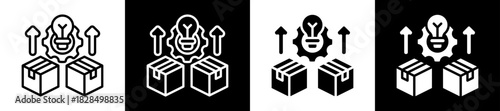 Product Development Icon Set In Black And White Filled Style Collection