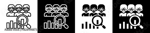 Competitor Analysis Icon Set In Black And White Filled Style Collection
