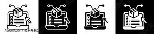 Digital Product Icon Set In Black And White Filled Style Collection