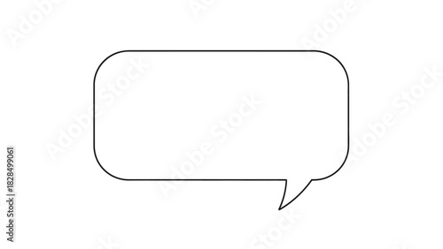 Vector illustration of a blank speech bubble. Empty dialogue box for text or message, isolated on a white background. Chat and communication concept icon design element