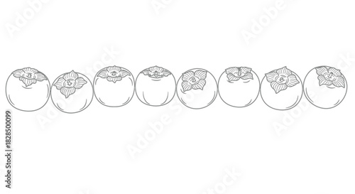 Row of stylized easter eggs with intricate floral patterns in black and white line art