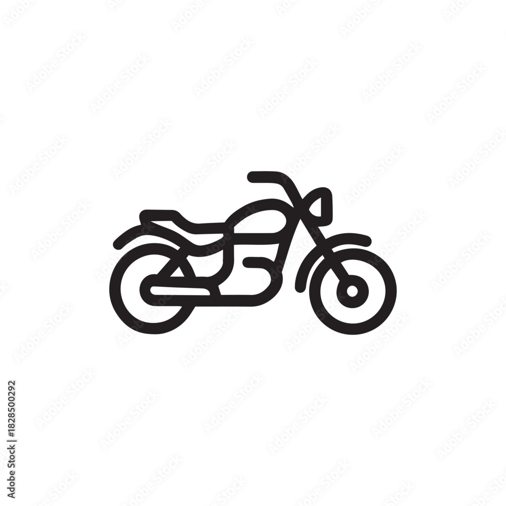 Fototapeta premium Motorcycle Line Icon – Minimal Bike Outline Vector