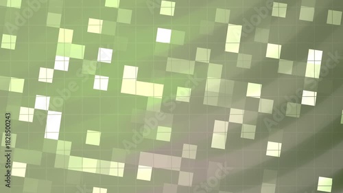 Green abstract background with seamless square pattern and geometric texture design