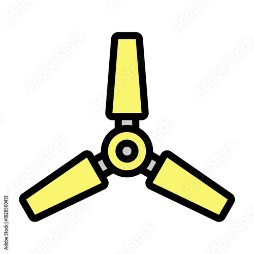 Ceiling Fan Vector Filled Icon Design