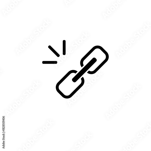 Simple black and white icon representing a chain link connection