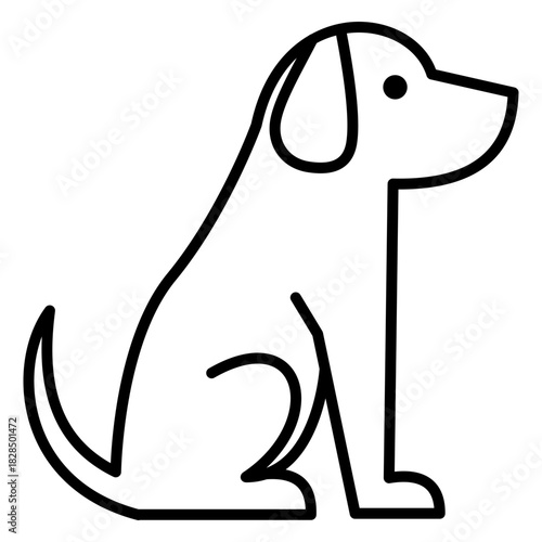 Sitting Dog Pet Outline Icon