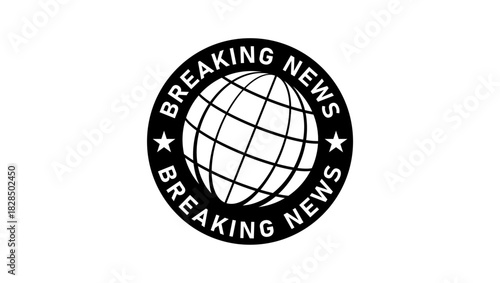 Breaking news earth symbol , lack isolated silhouette