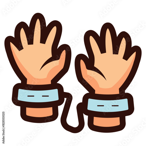 Handcuffed Hands icon illustration