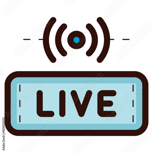 live streaming icon illustration