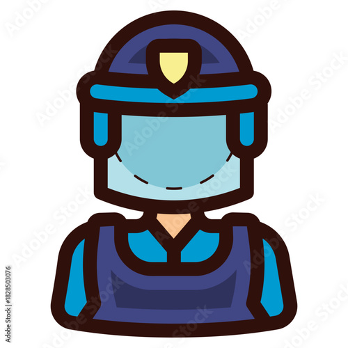 riot police icon illustration
