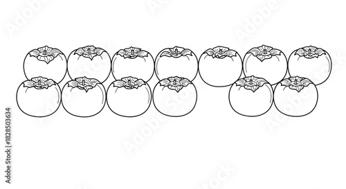 Row of stylized blueberry illustrations with detailed texture