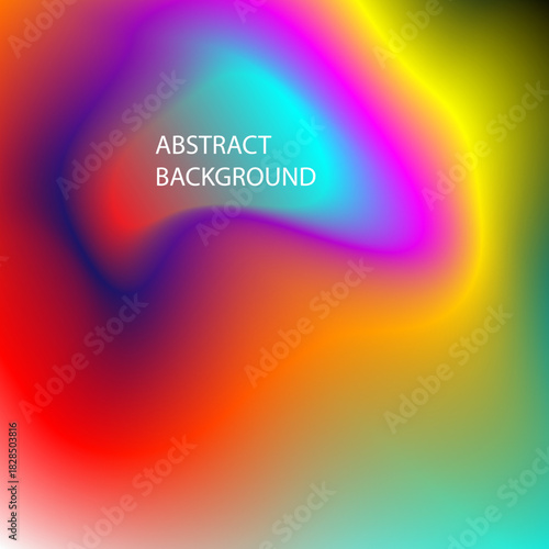 Abstract fluid background of vibrant swirling blend of multiple gradient colors of red, orange, yellow, green, cyan, magenta and purple