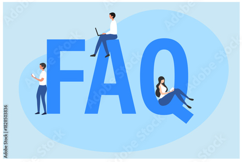 Frequently asked questions concept. Questions of answers, FAQ, QA vector illustration
