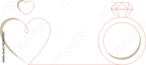 heart and wedding ring vector. Valentine's day.