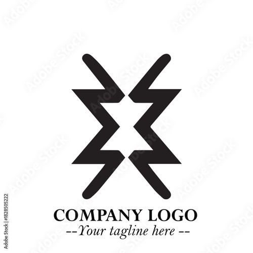 Sleek Electrical Logo Symbol on a Clean White Background for Modern Branding Design Elements Art