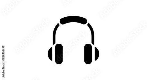 Modern headphone icon featuring minimalist style for music apps