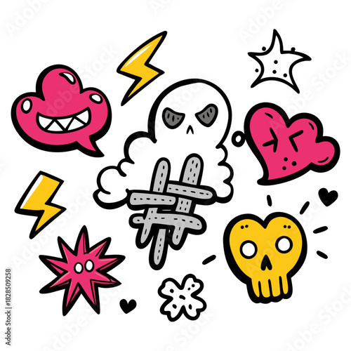 set of funny cartoon characters