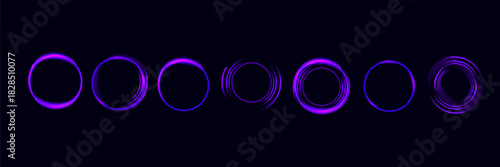 Abstract neon background. luminous circle. Luminous spiral cover. Wake wave, fire path trail line and swirl effect curve. Food isolated. space tunnel. Ellipse shimmery color.