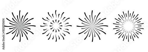 Wallpaper Mural sunburst icon collection, abstract starburst shapes, retro burst elements, vintage vector illustration. abstract burst shapes, retro vector, vintage decorative elements, classic design. Torontodigital.ca