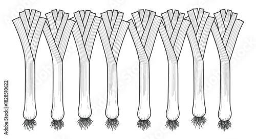 Row of clear glass test tubes with fuzzy tops on white background