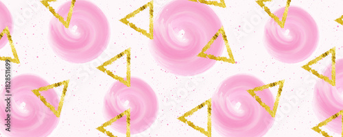 pink candy floss pattern background design with triangle vector illustration