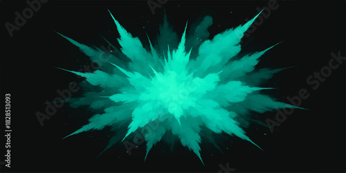 Blue fractal starry background with glowing abstract patterns